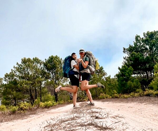 Eu și Nicole pe traseul portughez de lungă distanță - Fisherman´s Trail